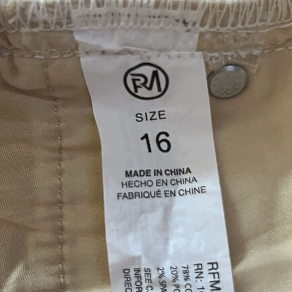 NWT RFM MIA Raw Hem‎ Bootcut Cropped Jeans Tummy Control Off White Size 16 NEW - Picture 11 of 16